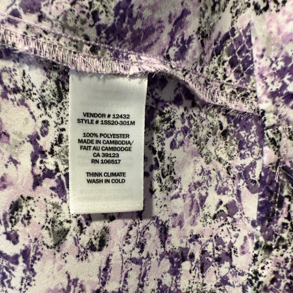 Northern Reflections Purple & Grey Blotchy/Snakeskin/Honeycomb Print Top - Picture 10 of 11